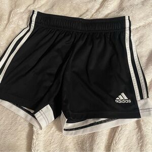 Adidas Black and White Athletic Shorts with Classic Design